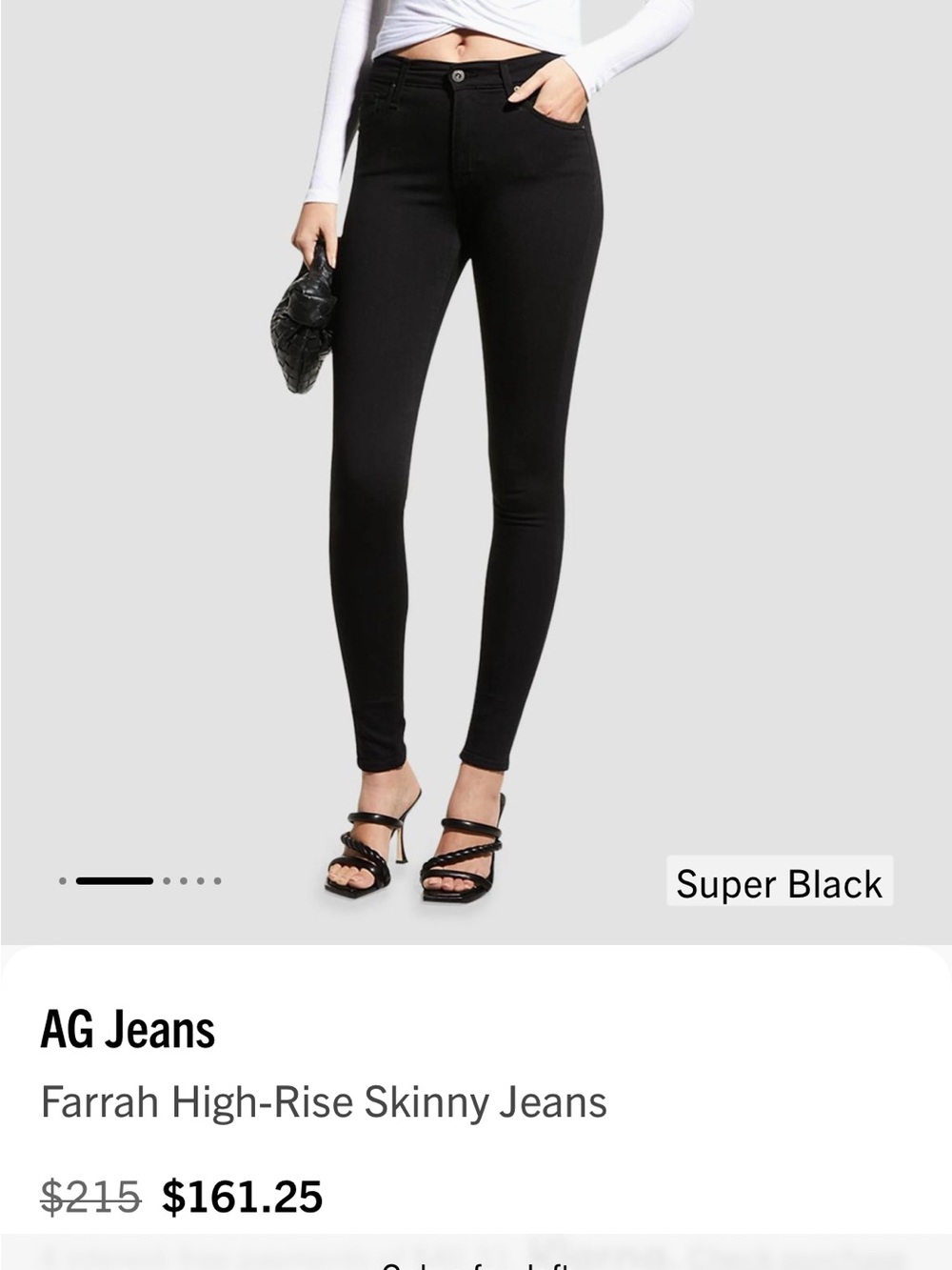 Ag Adriano Goldschmied High-Rise Skinny Jeans - Super Black